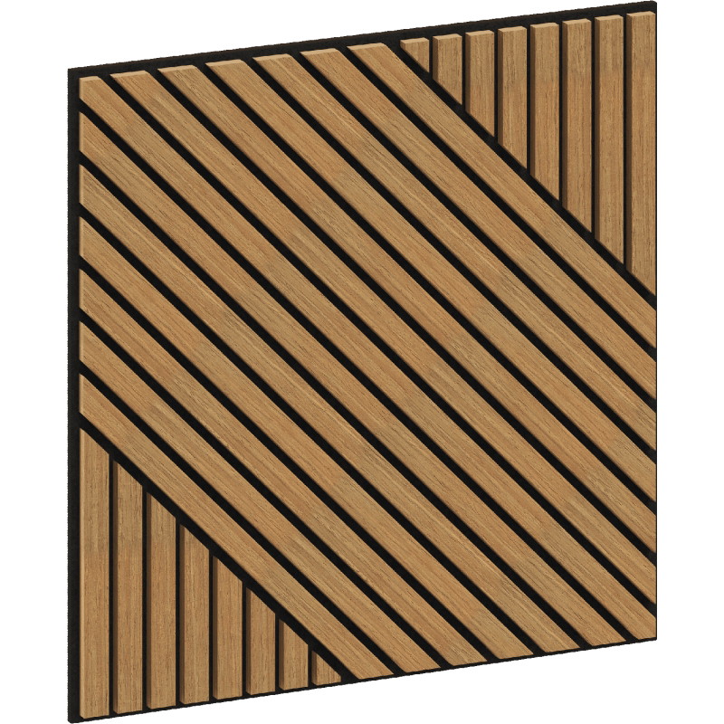 Mexen Linea 26 panel de pared acústico 60 x 60 cm (4 piezas), fieltro 9 mm, chapa técnica, Roble Classic - S110-60607-26-041