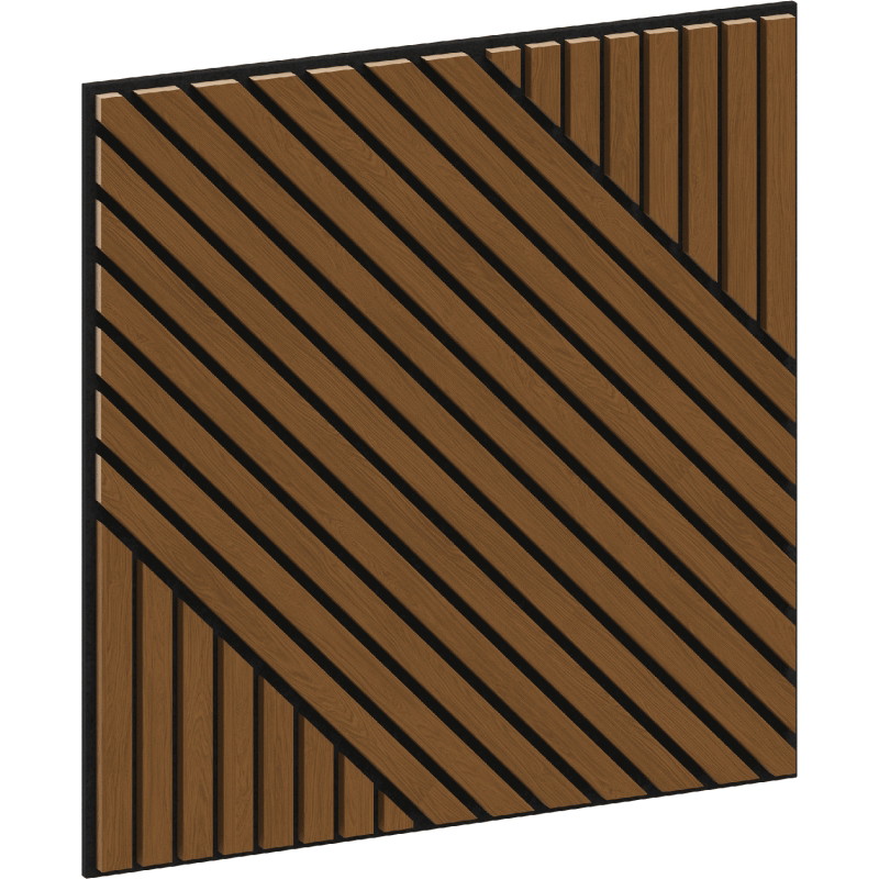 Mexen Linea 26 akustiska sienas panelis 60 x 60 cm (4 gab.), filcs 9 mm, tehniskais finieris, Dabiskais Ozols