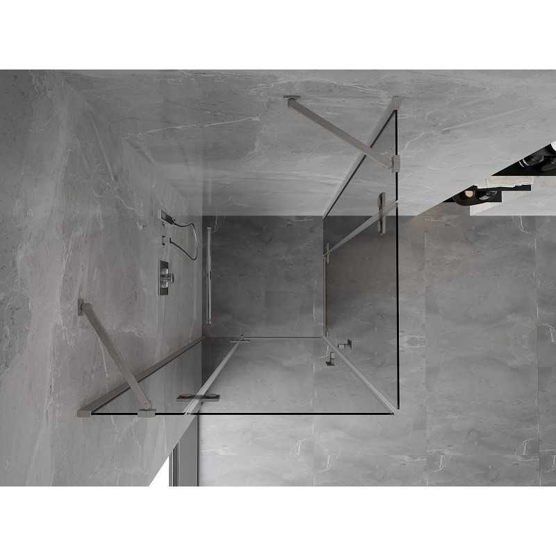 Mexen Mist-H Duo cabina de ducha abatible 70 x 70 cm, transparente, cromo - 8A5-070L-070P-01-00