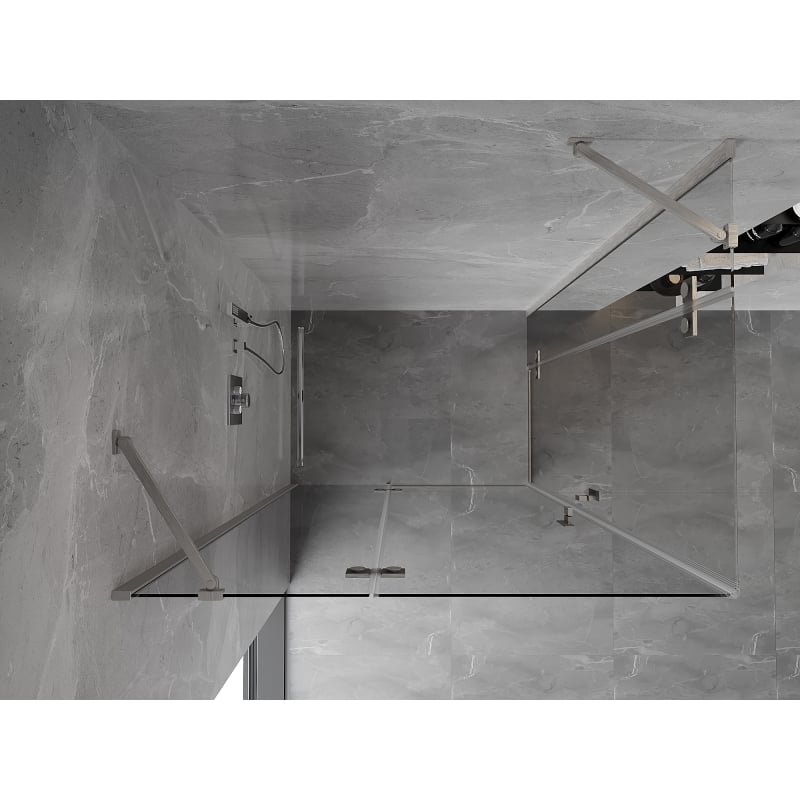 Mexen Mist-H Cabine de duche Duo articulada esquerda 75 x 70 cm, transparente, níquel escovado - 8A5-075L-070P-97-00