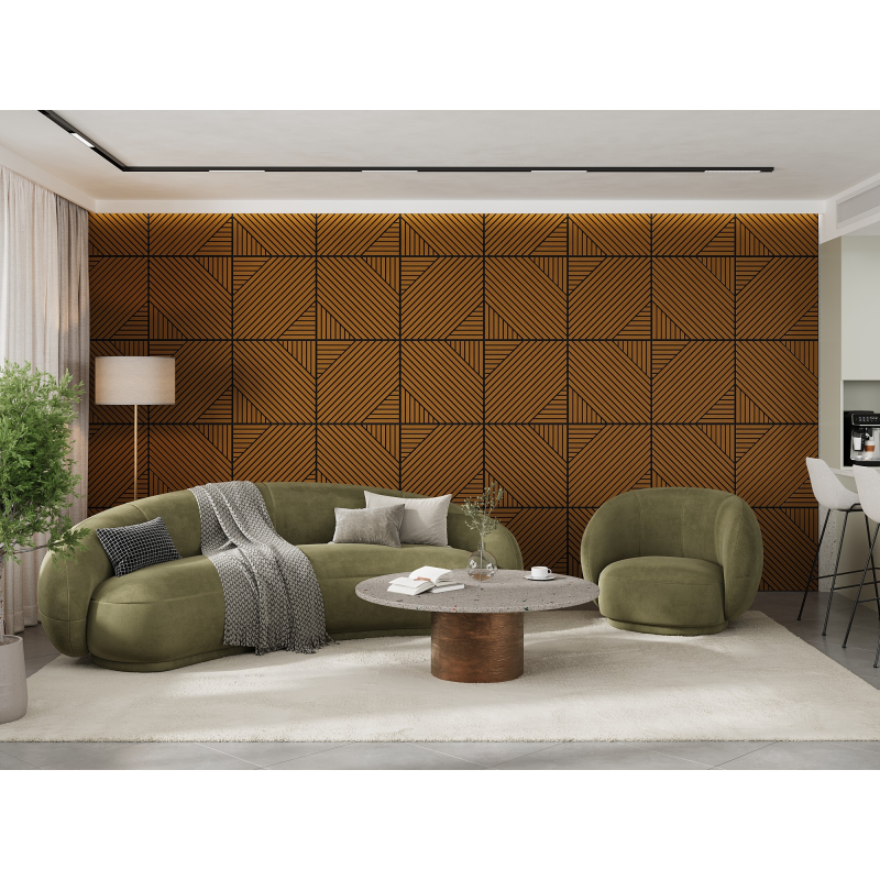 Mexen Linea 26 panel ścienny akustyczny 60 x 60 cm (4szt.), filc 9 mm, fornir techniczny, Dąb Natural - S110-60607-26-042
