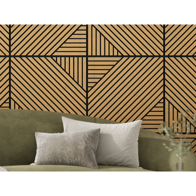 Mexen Linea 26 panel ścienny akustyczny 60 x 60 cm (4szt.), filc 9 mm, fornir techniczny, Dąb Classic - S110-60607-26-041