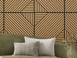 Mexen Linea 26 panel de pared acústico 60 x 60 cm (4 piezas), fieltro 9 mm, chapa técnica, Roble Classic - S110-60607-26-041