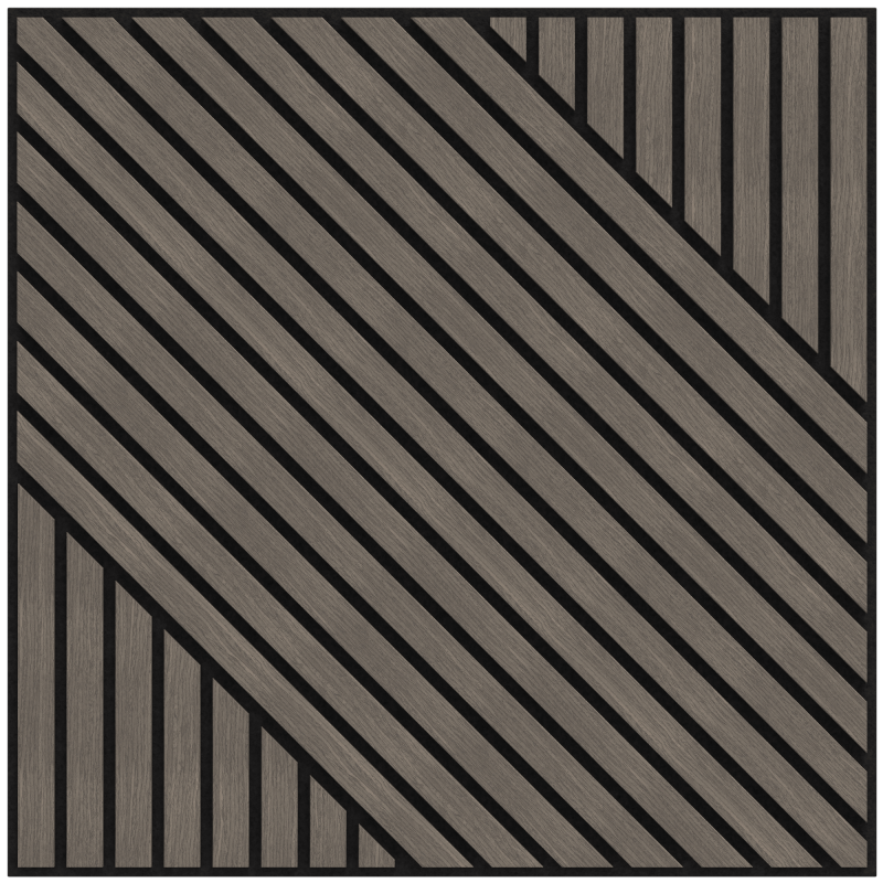 Mexen Linea 26 panel ścienny akustyczny 60 x 60 cm (4szt.), filc 9 mm, fornir techniczny, Szary Dąb - S110-60607-26-043
