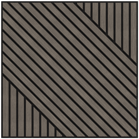Mexen Linea 26 akoestisch wandpaneel 60 x 60 cm (4 stuks), vilt 9 mm, technisch fineer, Grijze Eik - S110-60607-26-043