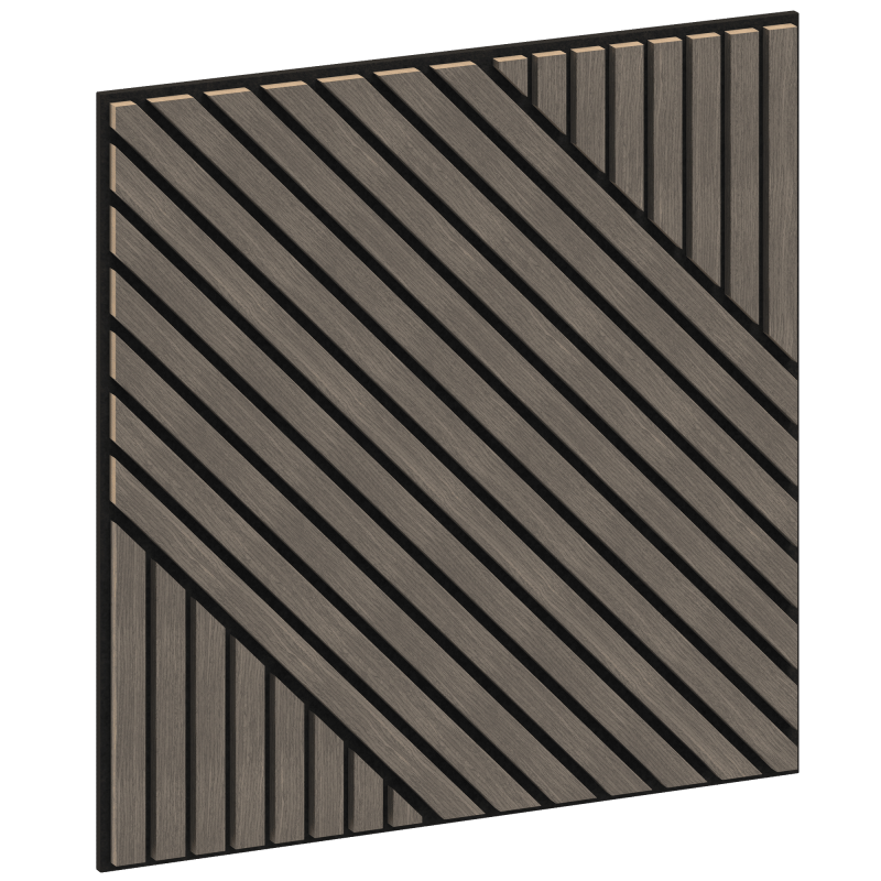 Mexen Linea 26 panel ścienny akustyczny 60 x 60 cm (4szt.), filc 9 mm, fornir techniczny, Szary Dąb - S110-60607-26-043