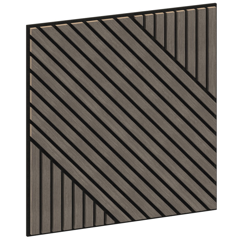 Mexen Linea 26 panneau mural acoustique 60 x 60 cm (4pcs), feutre 9 mm, placage technique, Chêne Gris - S110-60607-26-043