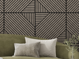 Mexen Linea 26 akoestisch wandpaneel 60 x 60 cm (4 stuks), vilt 9 mm, technisch fineer, Grijze Eik - S110-60607-26-043