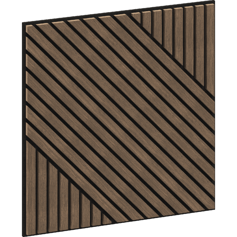 Mexen Linea 26 panel ścienny akustyczny 60 x 60 cm (4szt.), filc 9 mm, fornir techniczny, Ciemny Orzech - S110-60607-26-044