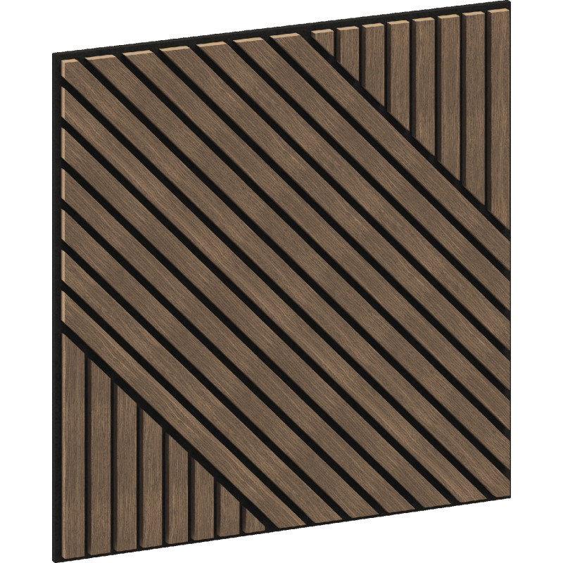 Mexen Linea 26 panneau mural acoustique 60 x 60 cm (4 pcs), feutre 9 mm, placage technique, Noyer Foncé - S110-60607-26-044