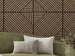 Mexen Linea 26 panel ścienny akustyczny 60 x 60 cm (4szt.), filc 9 mm, fornir techniczny, Ciemny Orzech - S110-60607-26-044