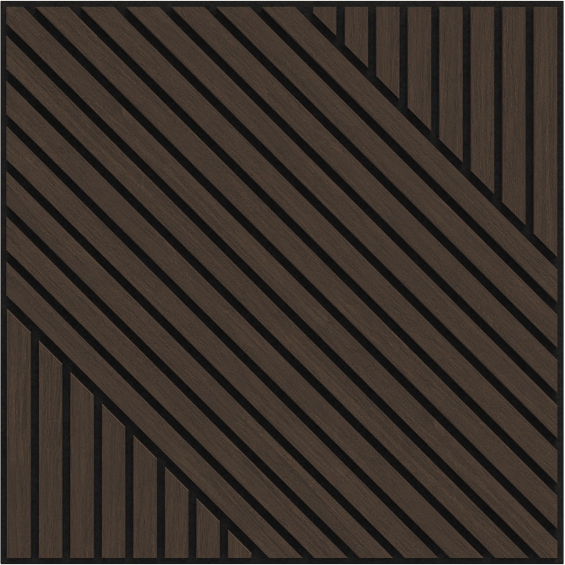 Mexen Linea 26 panel de pared acústico 60 x 60 cm (4uds.), fieltro 9 mm, chapa técnica, Roble Mocca - S110-60607-26-045