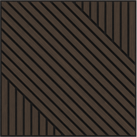 Mexen Linea 26 panel de pared acústico 60 x 60 cm (4uds.), fieltro 9 mm, chapa técnica, Roble Mocca - S110-60607-26-045