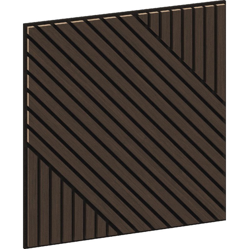 Mexen Linea 26 panneau mural acoustique 60 x 60 cm (4 pièces), feutre 9 mm, placage technique, Chêne Mocca - S110-60607-26-045