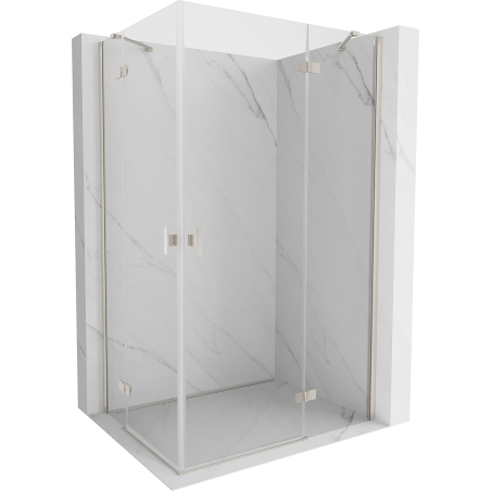 Mexen Mist-H Duo pivot shower cabin right 70 x 75 cm, transparent, brushed nickel - 8A5-070L-075P-97-00
