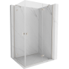 Mexen Mist-H Duo pivot shower cabin right 70 x 75 cm, transparent, brushed nickel - 8A5-070L-075P-97-00