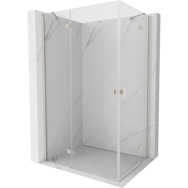 Mexen Mist-H Duo kabina prysznicowa uchylna lewa 115 x 75 cm, transparent, nikiel szczotkowany - 8A5-115L-075P-97-00