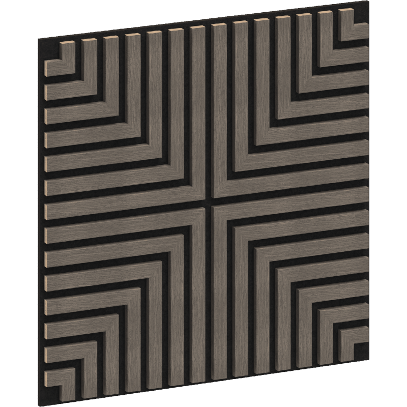 Mexen Linea 02 panel ścienny akustyczny 60 x 60 cm (4szt.), filc 9 mm, fornir techniczny, Szary Dąb - S110-60607-02-043