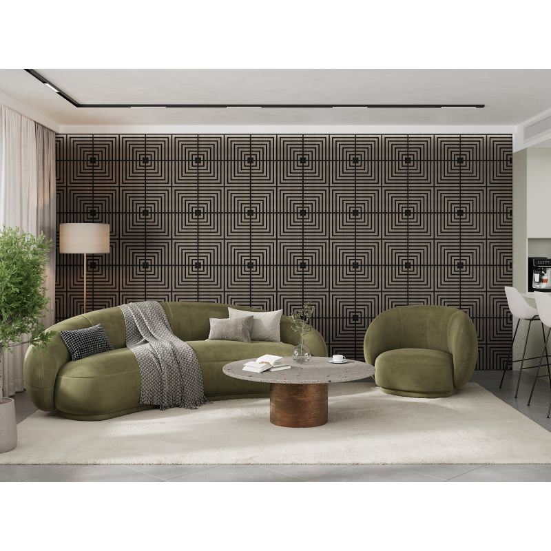 Mexen Linea 02 panel ścienny akustyczny 60 x 60 cm (4szt.), filc 9 mm, fornir techniczny, Szary Dąb - S110-60607-02-043