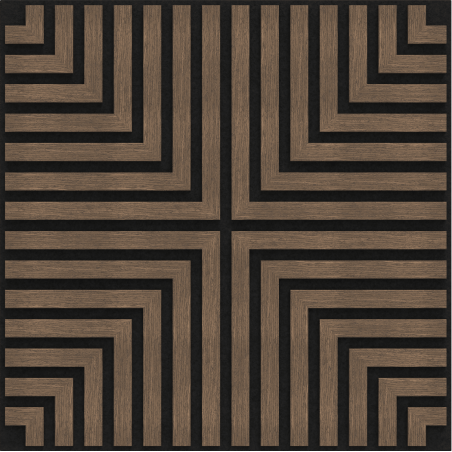 Mexen Linea 02 panel ścienny akustyczny 60 x 60 cm (4szt.), filc 9 mm, fornir techniczny, Ciemny Orzech - S110-60607-02-044