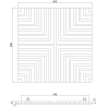 Mexen Linea 02 panel ścienny akustyczny 60 x 60 cm (4szt.), filc 9 mm, fornir techniczny, Ciemny Orzech - S110-60607-02-044