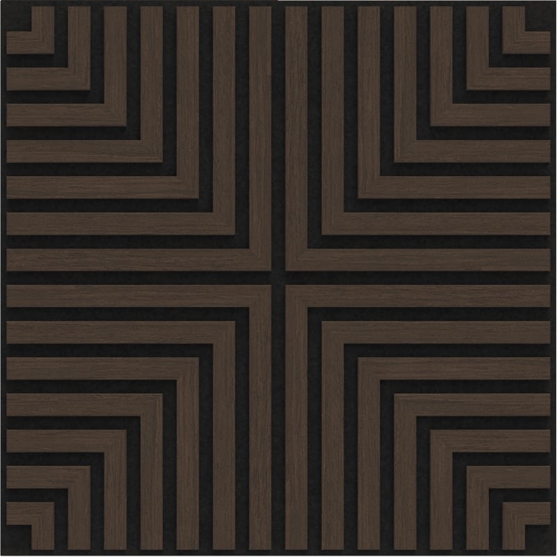 Mexen Linea 02 akustični stenski panel 60 x 60 cm (4 kosi), filc 9 mm, tehnični furnir, Močenta Hrast - S110-60607-02-045