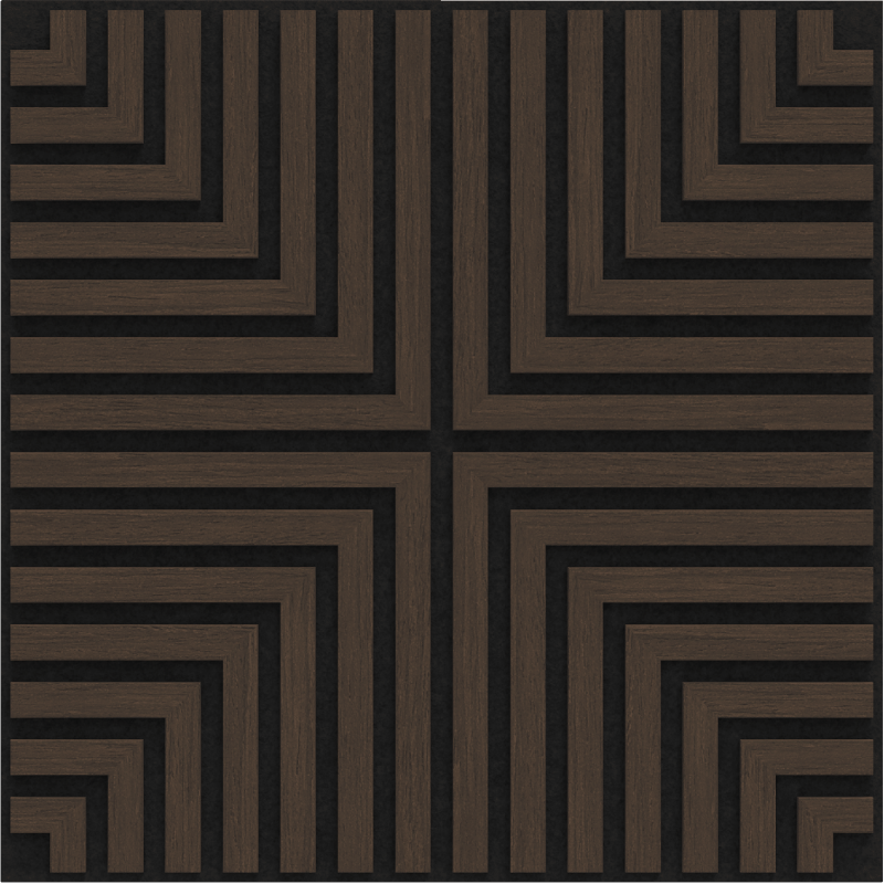 Mexen Linea 02 panel ścienny akustyczny 60 x 60 cm (4szt.), filc 9 mm, fornir techniczny, Dąb Mocca - S110-60607-02-045