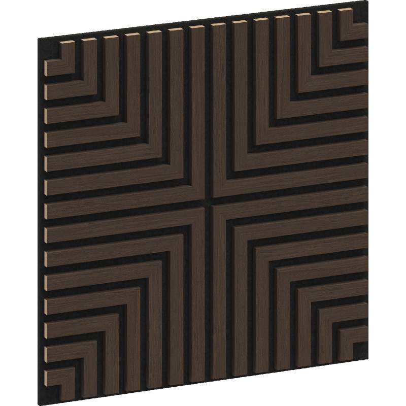 Mexen Linea 02 akustisk väggpanel 60 x 60 cm (4 st.), filt 9 mm, teknisk fanér, Mocca Ek - S110-60607-02-045