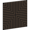 Mexen Linea 02 pannello a parete acustico 60 x 60 cm (4 pezzi), feltro 9 mm, impiallacciatura tecnica, Rovere Mocca