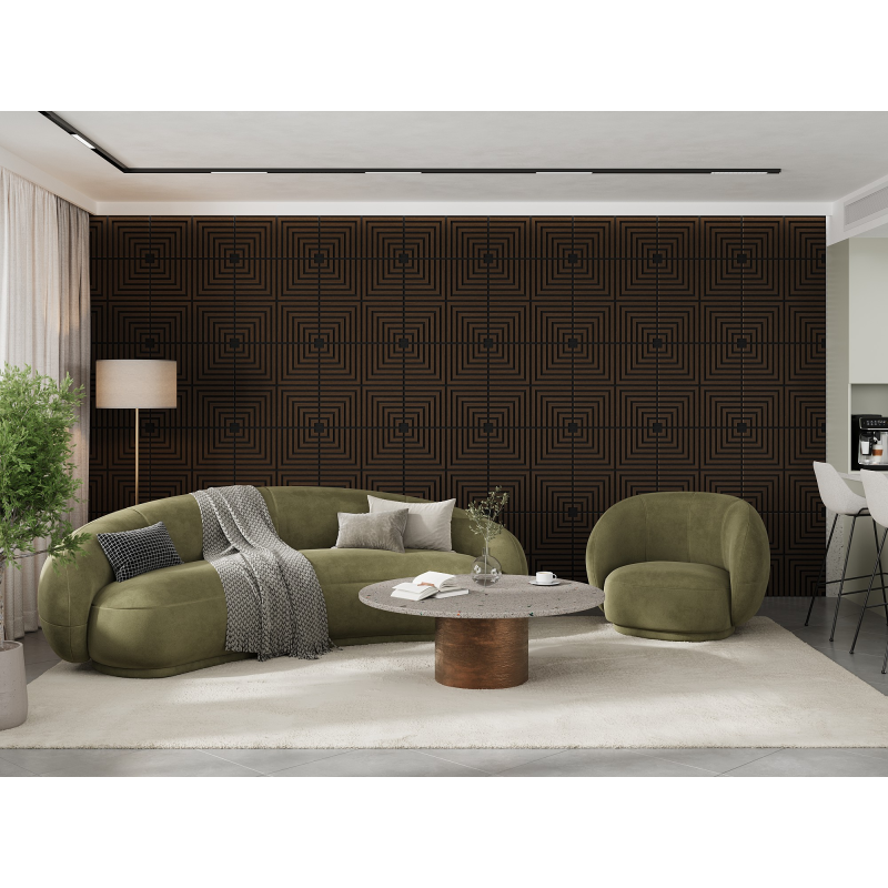 Mexen Linea 02 panel ścienny akustyczny 60 x 60 cm (4szt.), filc 9 mm, fornir techniczny, Dąb Mocca - S110-60607-02-045