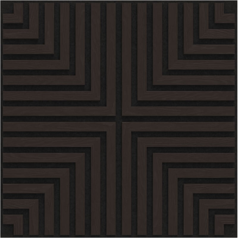 Mexen Linea 02 akustični stenski panel 60 x 60 cm (4 kos), 9 mm filc, tehnični furnir, Črni Hrast - S110-60607-02-046