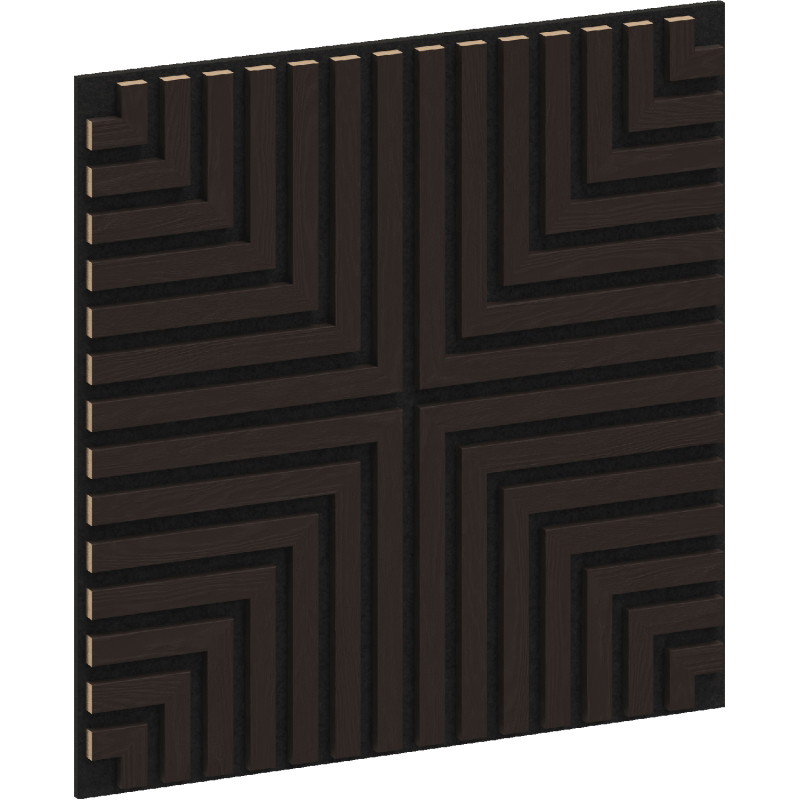 Mexen Linea 02 pannello acustico da parete 60 x 60 cm (4pz), feltro 9 mm, impiallacciatura tecnica, Rovere Nero
