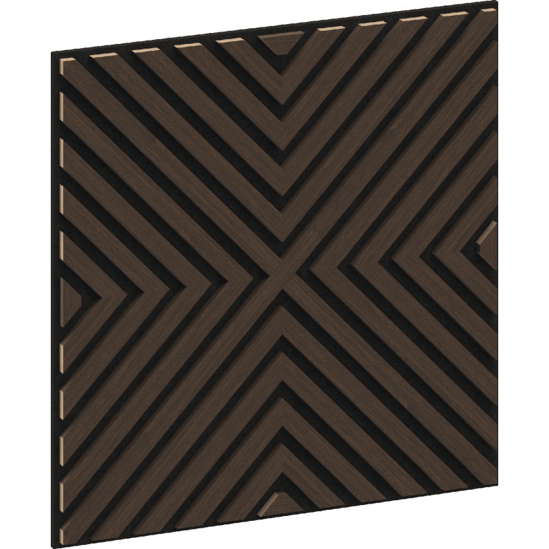 Mexen Linea 01 pannello acustico da parete 60 x 60 cm (4 pezzi), feltro 9 mm, impiallacciatura tecnica, Rovere Mocca