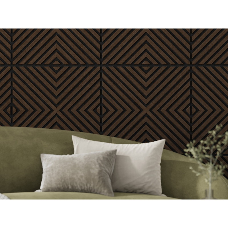 Mexen Linea 01 akustiskais sienas panelis 60 x 60 cm (4 gab.), filcs 9 mm, tehniska finieris, Mocca Ozols - S110-60607-01-045