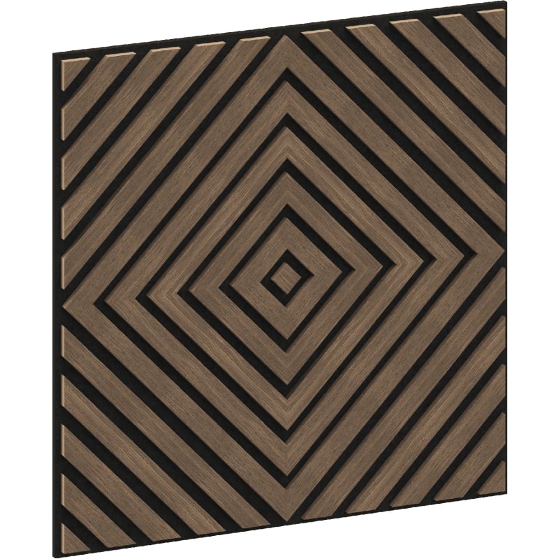 Mexen Linea 03 painel de parede acústico 60 x 60 cm (4 peças), feltro de 9 mm, folha técnica, Nogueira Escura