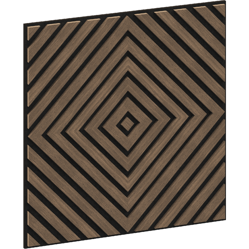 Mexen Linea 03 panel ścienny akustyczny 60 x 60 cm (4szt.), filc 9 mm, fornir techniczny, Ciemny Orzech - S110-60607-03-044