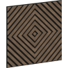 Mexen Linea 03 panneau mural acoustique 60 x 60 cm (4 pièces), feutre 9 mm, placage technique, Noyer Foncé - S110-60607-03-044