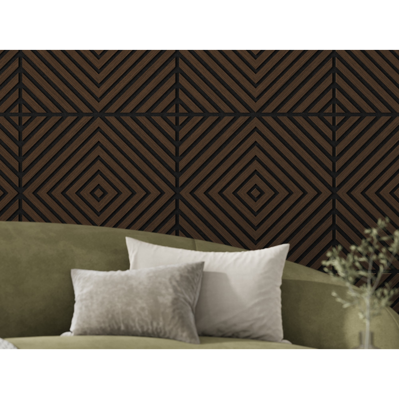 Mexen Linea 03 panel ścienny akustyczny 60 x 60 cm (4szt.), filc 9 mm, fornir techniczny, Dąb Mocca - S110-60607-03-045