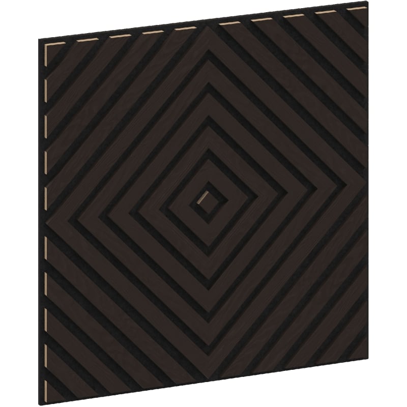 Mexen Linea 03 painel de parede acústico 60 x 60 cm (4 peças), feltro 9 mm, folha tecnológica, Carvalho Preto