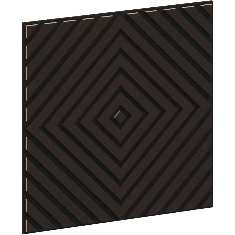 Mexen Linea 03 panneau mural acoustique 60 x 60 cm (4pcs.), feutre 9 mm, placage technique, Chêne Noir - S110-60607-03-046