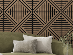 Mexen Linea 05 panel ścienny akustyczny 60 x 60 cm (4szt.), filc 9 mm, fornir techniczny, Ciemny Orzech - S110-60607-05-044
