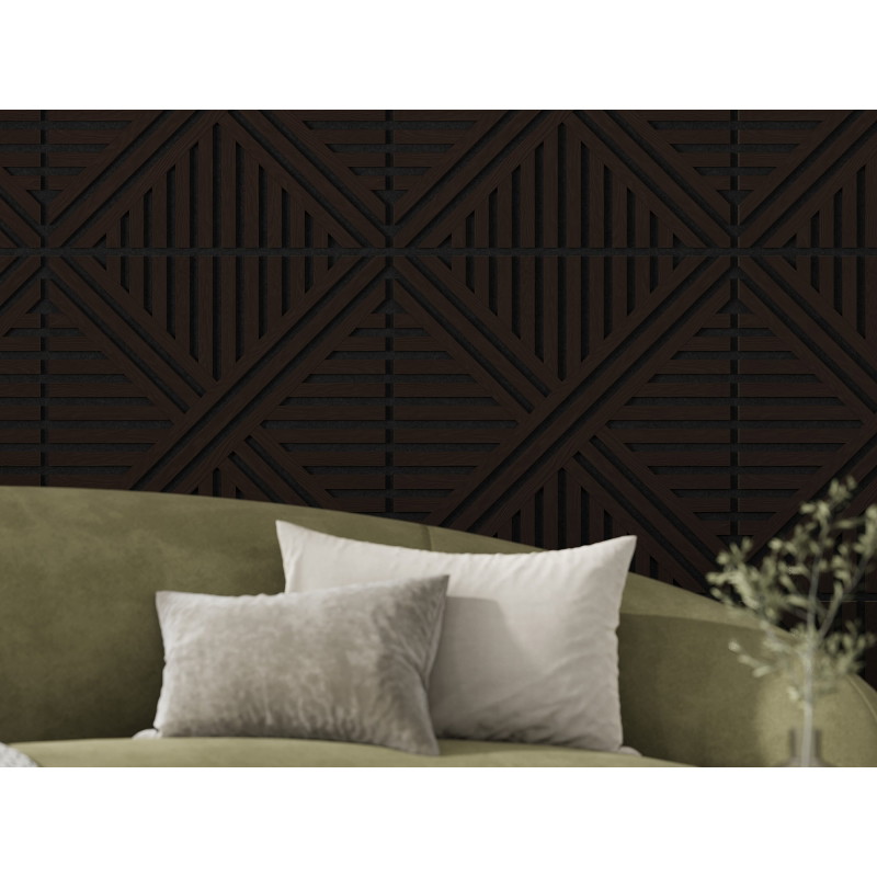 Mexen Linea 05 akustiskais sienas panelis 60 x 60 cm (4 gab.), filcs 9 mm, tehniskais finieris, Melnais Ozols