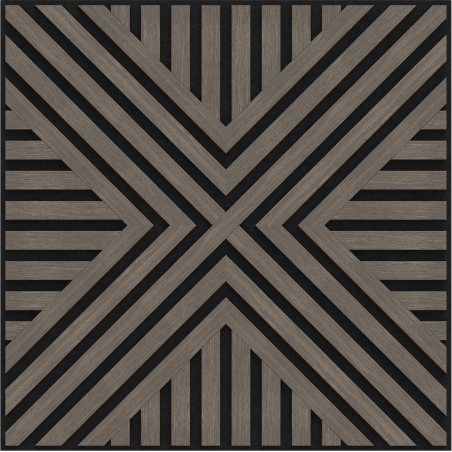 Mexen Linea 06 akustični stenski panel 60 x 60 cm (4 kosi), filc 9 mm, tehnični furnir, Sivi Hrast - S110-60607-06-043