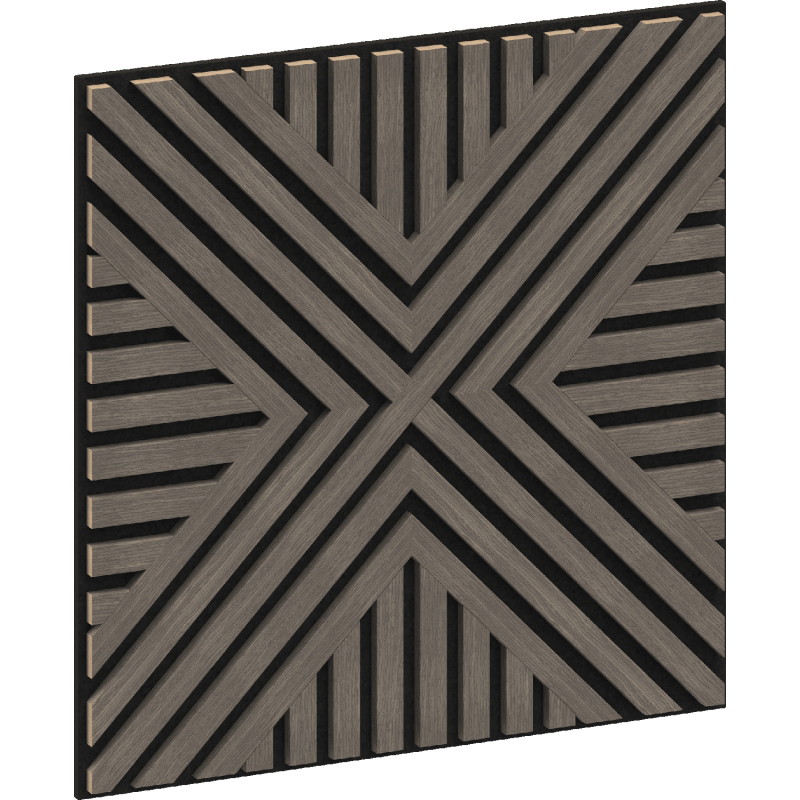 Mexen Linea 06 akustiskā sienas panelis 60 x 60 cm (4 gab.), filcs 9 mm, tehniskais finieris, Pelēks Ozols - S110-60607-06-043