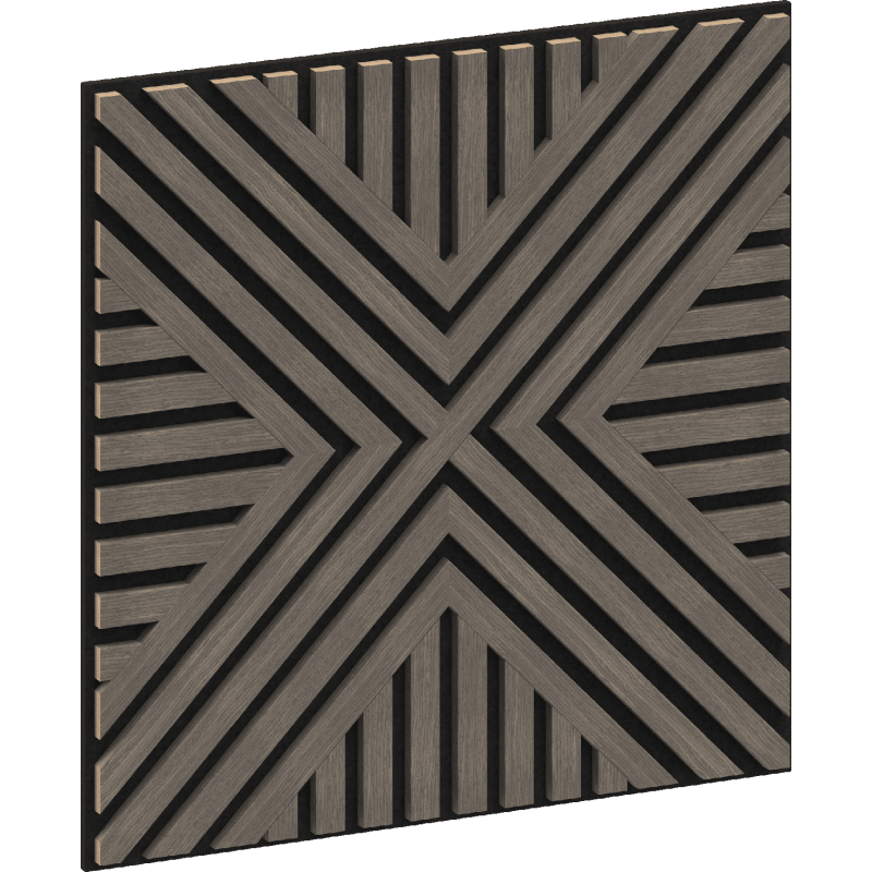 Mexen Linea 06 panel ścienny akustyczny 60 x 60 cm (4szt.), filc 9 mm, fornir techniczny, Szary Dąb - S110-60607-06-043