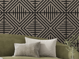 Mexen Linea 06 akustiskā sienas panelis 60 x 60 cm (4 gab.), filcs 9 mm, tehniskais finieris, Pelēks Ozols - S110-60607-06-043