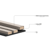 Mexen Linea 06 panel ścienny akustyczny 60 x 60 cm (4szt.), filc 9 mm, fornir techniczny, Szary Dąb - S110-60607-06-043