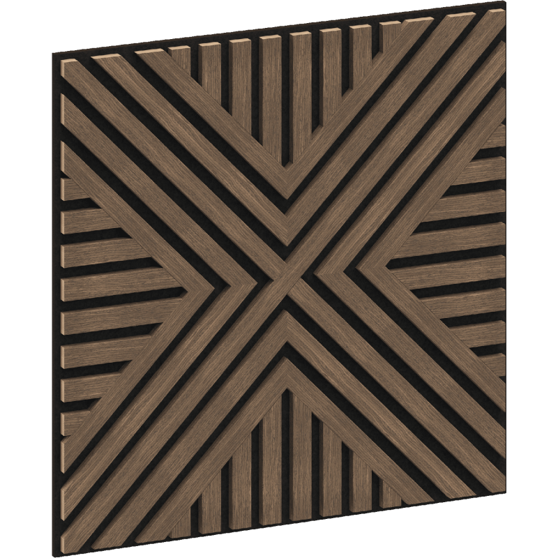 Mexen Linea 06 panel ścienny akustyczny 60 x 60 cm (4szt.), filc 9 mm, fornir techniczny, Ciemny Orzech - S110-60607-06-044