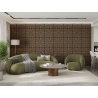 Mexen Linea 06 akustisk väggpanel 60 x 60 cm (4st), filt 9 mm, teknisk finér, Mörk Valnöt - S110-60607-06-044