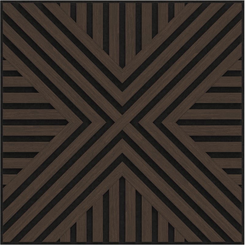 Mexen Linea 06 akustična stenska plošča 60 x 60 cm (4 kosi), 9 mm filc, tehnični furnir, Hrast Mocca - S110-60607-06-045